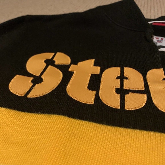 Mens Mitchell & Ness NFL Front Stripe Full Zip Sweater Pittsburgh Steelers M - Picture 3 of 11